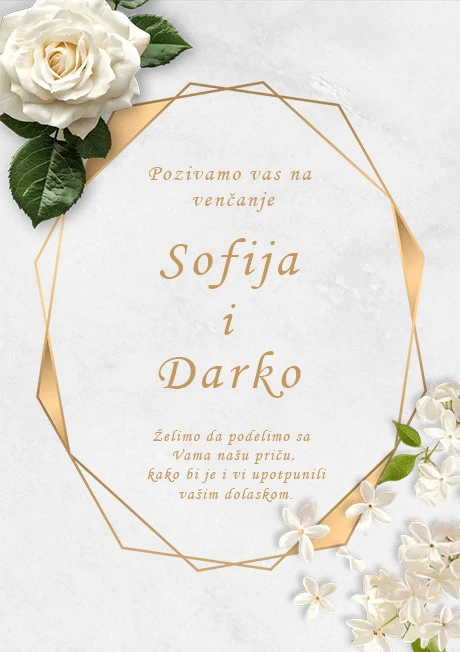 Smart digitalna elektronska premium pozivnica za venčanje i svadbu mia